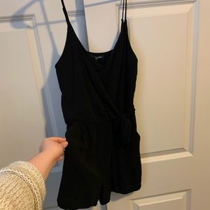 Black spaghetti strap romper